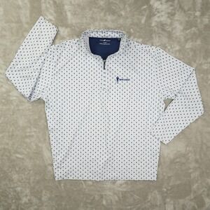 Horn Legends Bamboo Charcoal Luxury Quarter Zip Shirt Men's XL Skull Print White